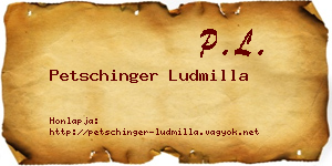 Petschinger Ludmilla névjegykártya